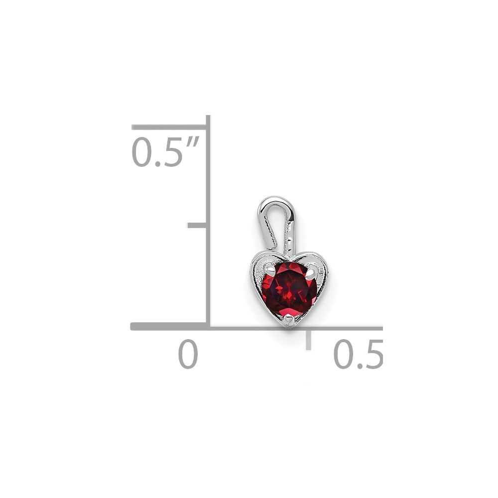 14k White Gold January Synthetic Birthstone Heart Charm (M343W)