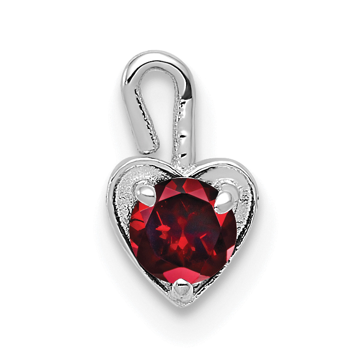 14k White Gold January Synthetic Birthstone Heart Charm (M343W)
