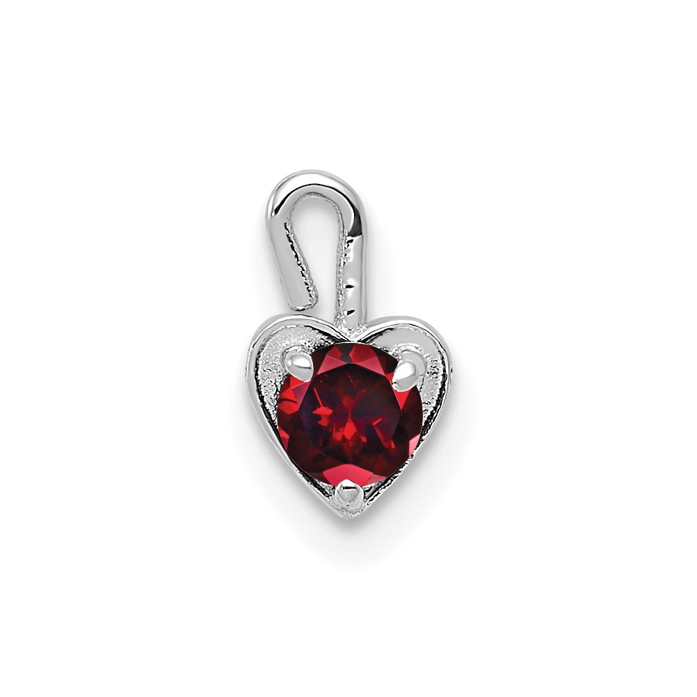 14k White Gold January Synthetic Birthstone Heart Charm (M343W)
