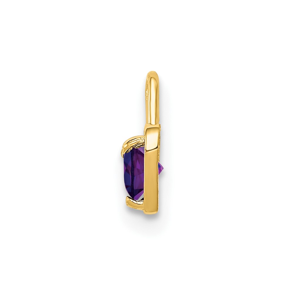 14ky February Synthetic Birthstone Heart Charm (M344)
