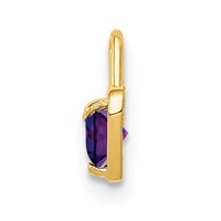 14K Yellow Gold February Synthetic Birthstone Heart Charm view 2