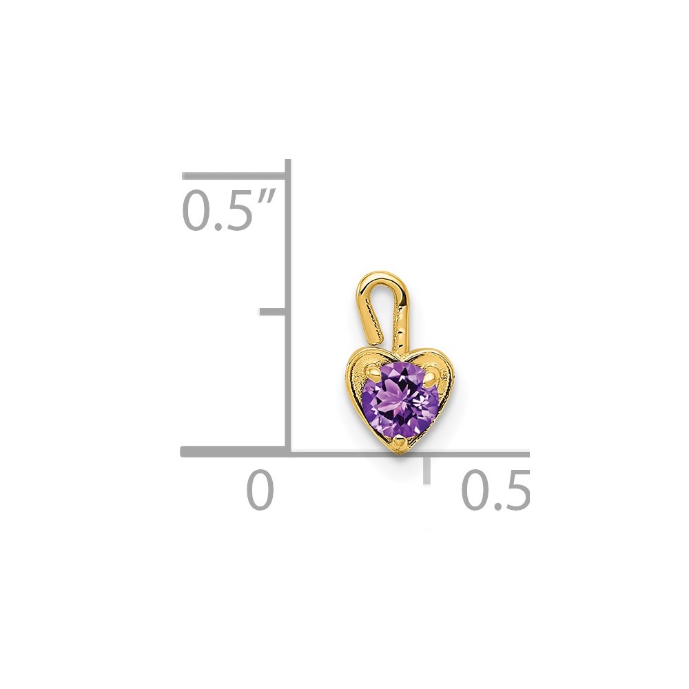 14ky February Synthetic Birthstone Heart Charm (M344)