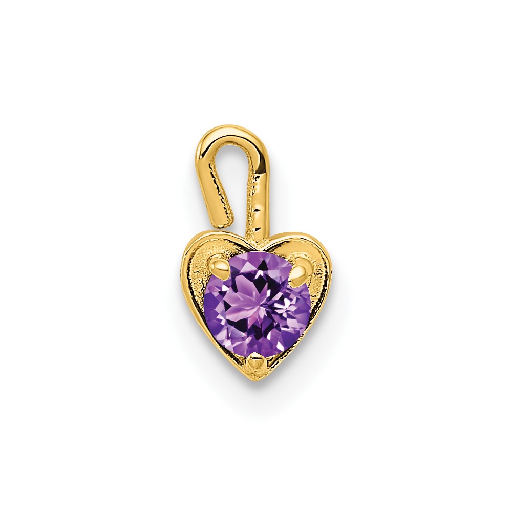 14ky February Synthetic Birthstone Heart Charm (M344)