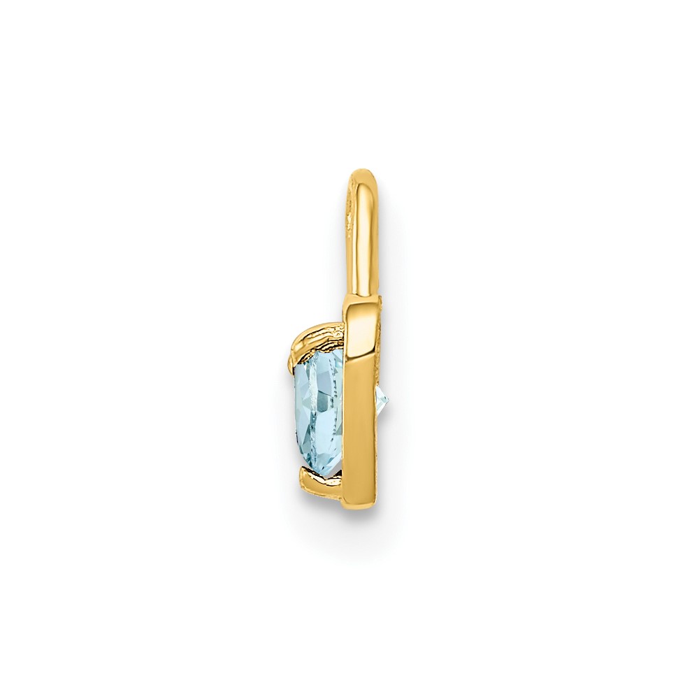 14ky March Synthetic Birthstone Heart Charm (M345)