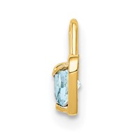 14K Yellow Gold March Synthetic Birthstone Heart Charm view 2