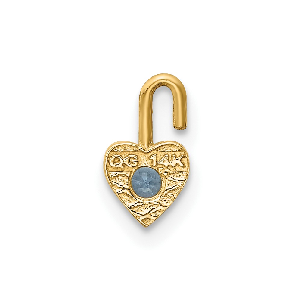 14ky March Synthetic Birthstone Heart Charm (M345)