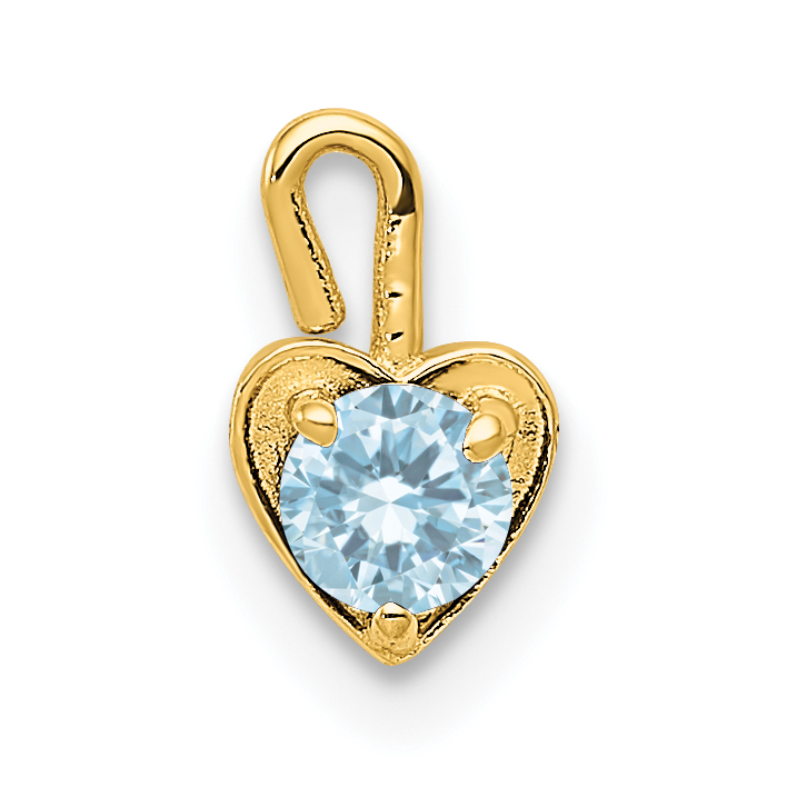 14ky March Synthetic Birthstone Heart Charm (M345)