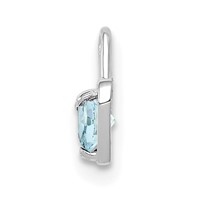 14K White Gold March Synthetic Birthstone Heart Charm view 2