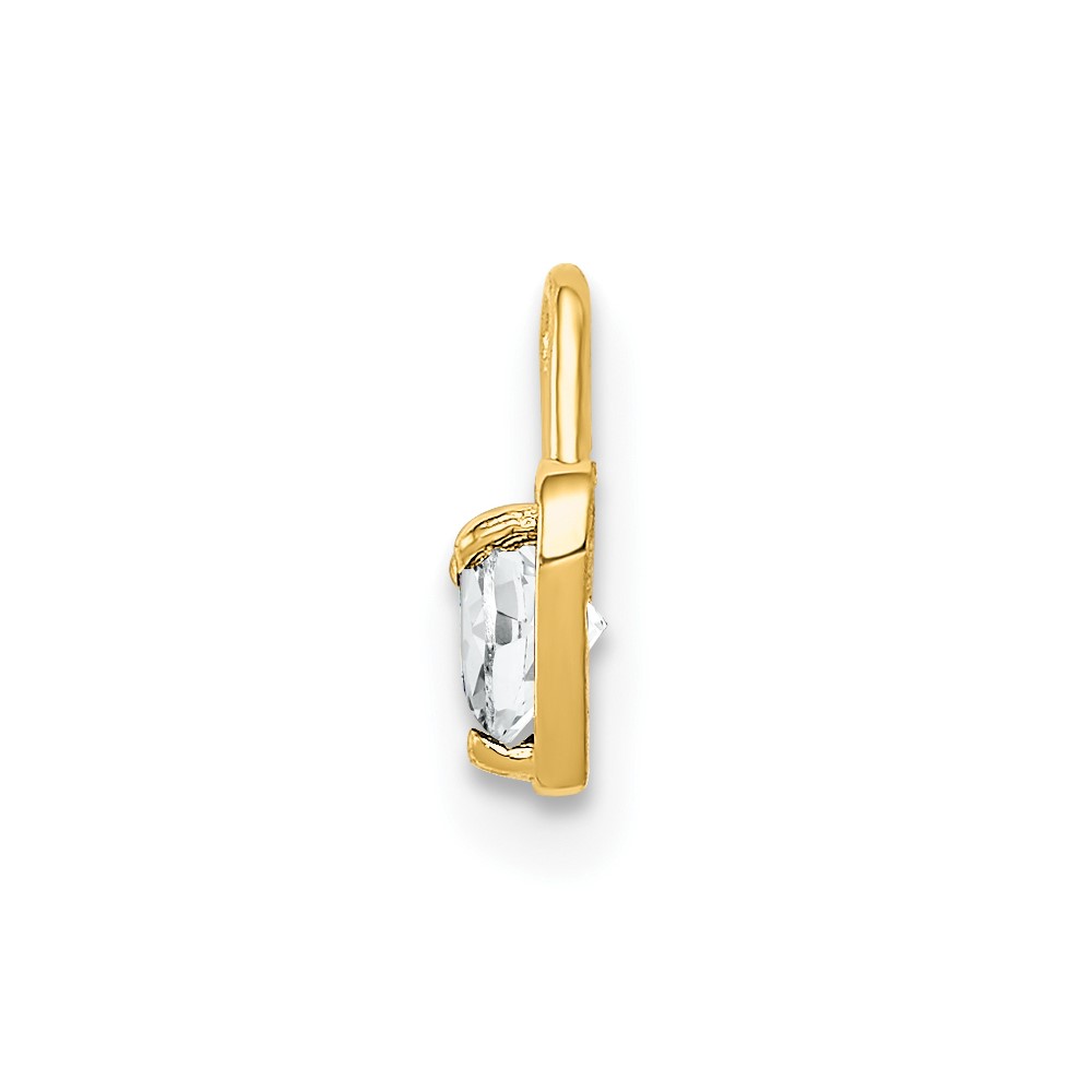14ky April Synthetic Birthstone Heart Charm (M346)
