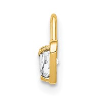 14K Yellow Gold April Synthetic Birthstone Heart Charm view 2