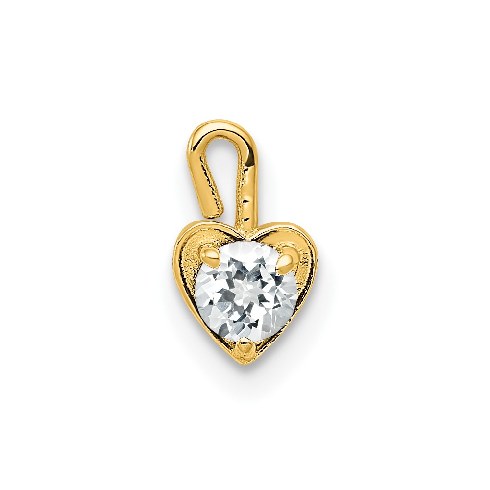 14ky April Synthetic Birthstone Heart Charm (M346)
