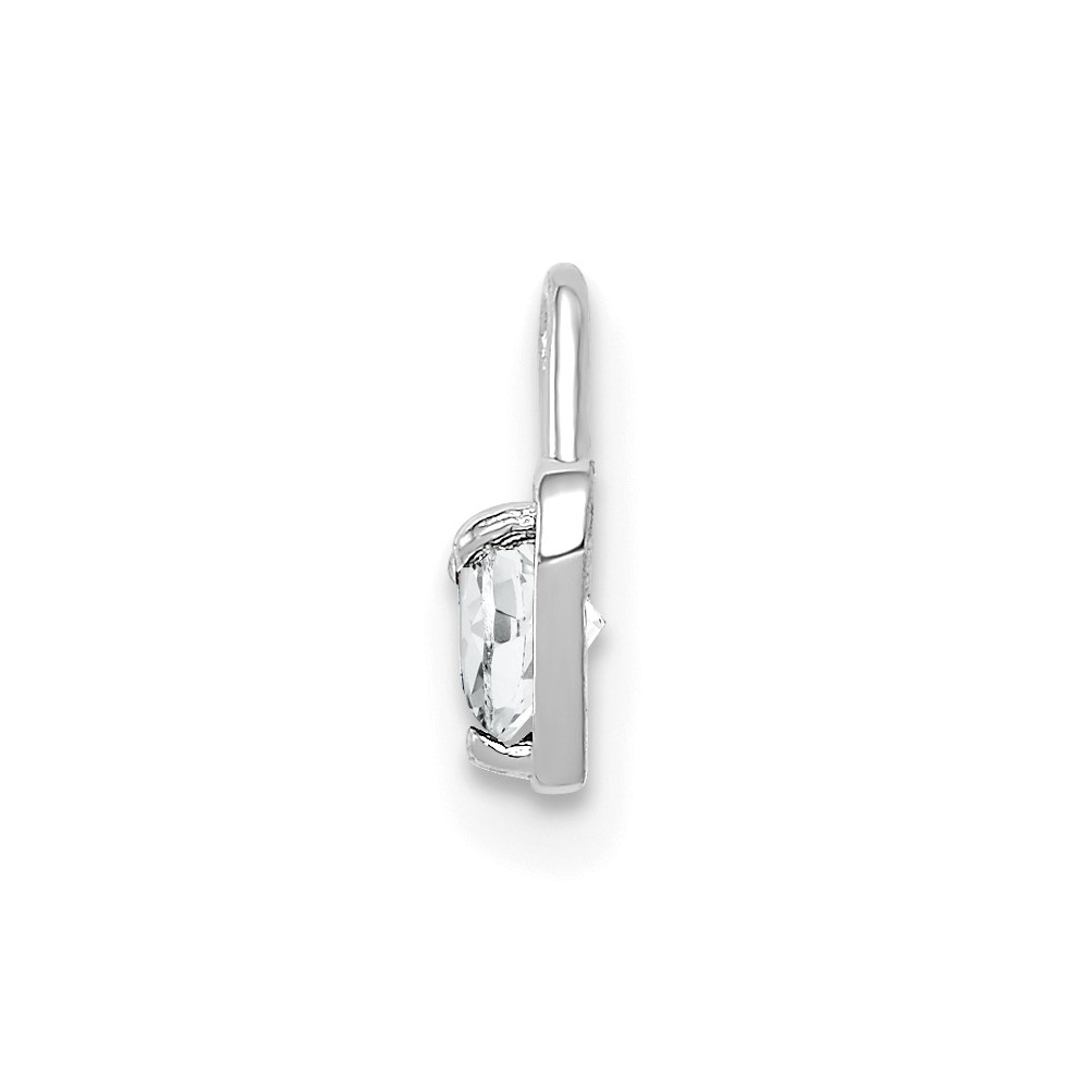 14k White Gold April Synthetic Birthstone Heart Charm (M346W)