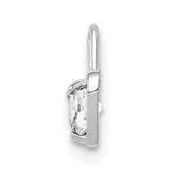 14K White Gold April Synthetic Birthstone Heart Charm view 2