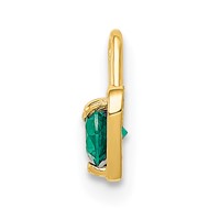 14K Yellow Gold May Synthetic Birthstone Heart Charm view 2