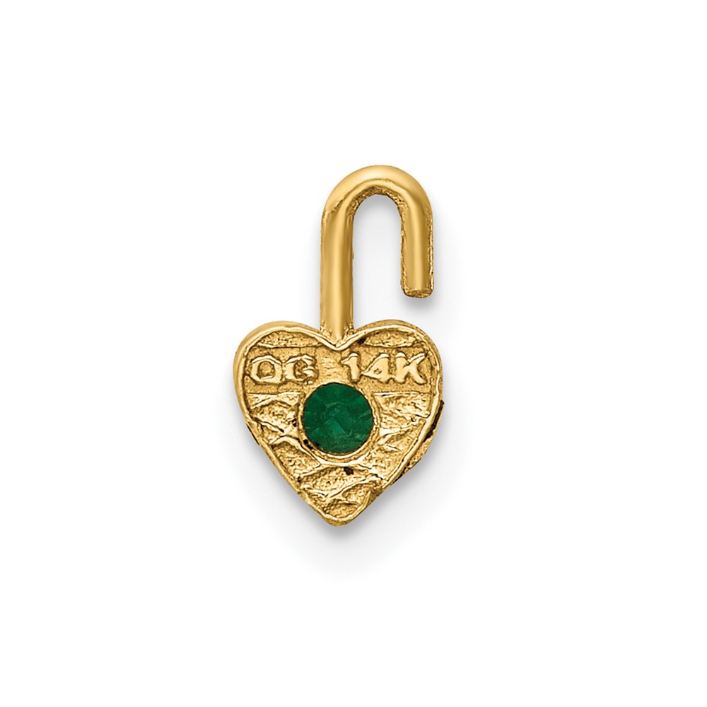 14ky May Synthetic Birthstone Heart Charm (M347)