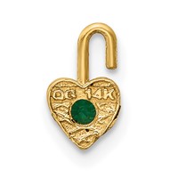 14K Yellow Gold May Synthetic Birthstone Heart Charm view 3