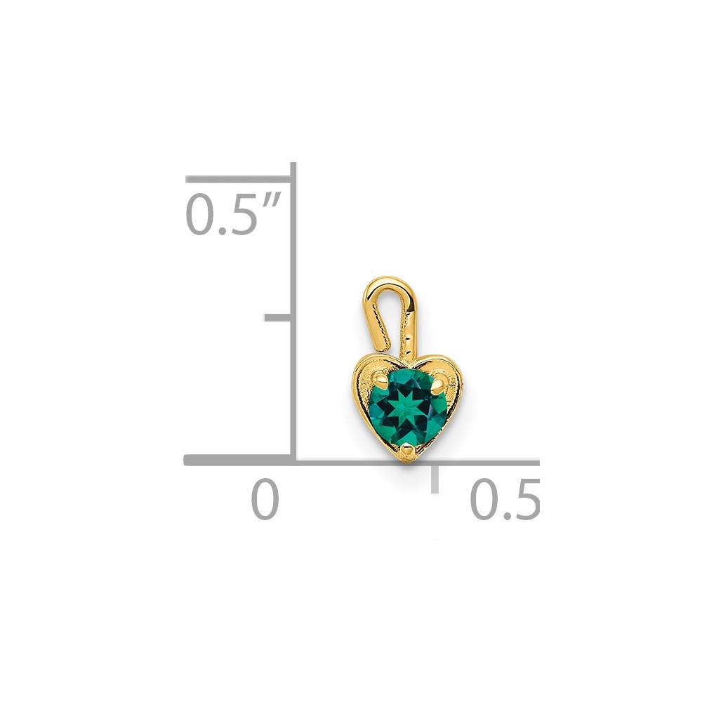 14ky May Synthetic Birthstone Heart Charm (M347)