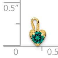 14K Yellow Gold May Synthetic Birthstone Heart Charm view 4