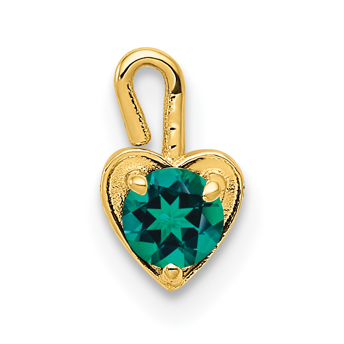 14ky May Synthetic Birthstone Heart Charm (M347)