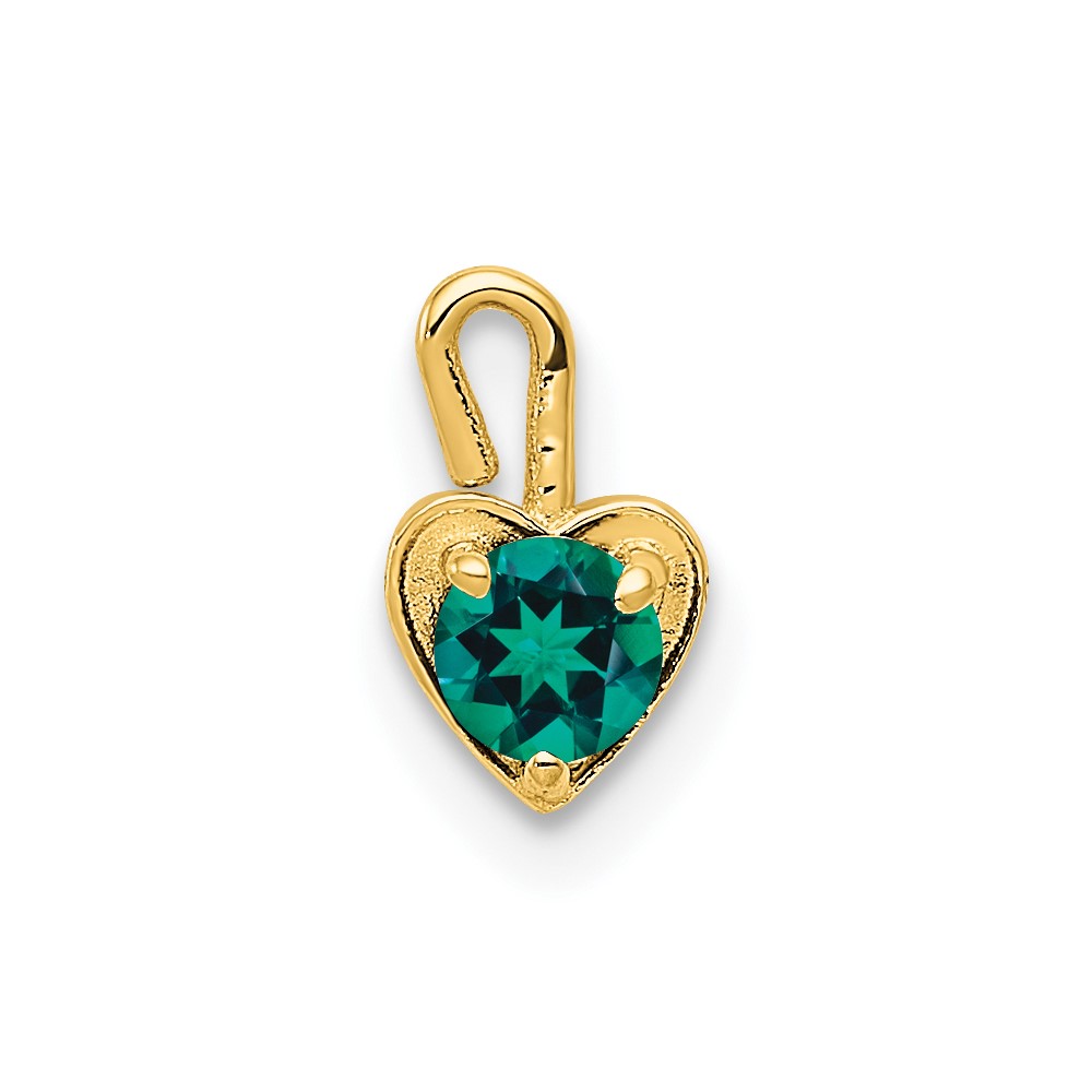 14ky May Synthetic Birthstone Heart Charm (M347)