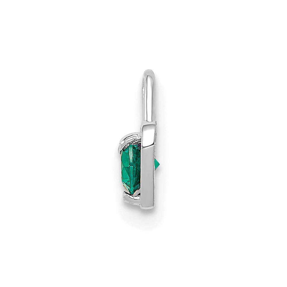 14k White Gold May Synthetic Birthstone Heart Charm (M347W)
