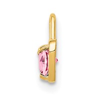 14K Yellow Gold October Synthetic Birthstone Heart Charm view 2
