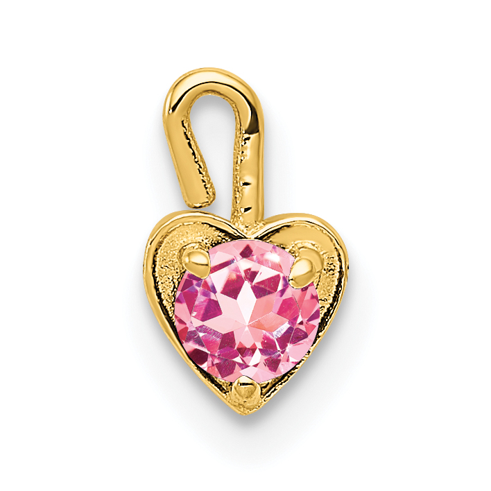 14ky October Synthetic Birthstone Heart Charm (M348)