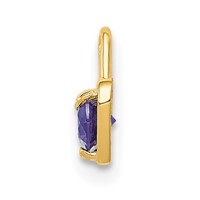 14K Yellow Gold June Synthetic Birthstone Heart Charm view 2