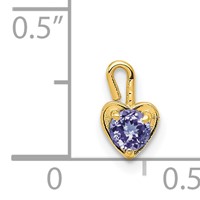 14K Yellow Gold June Synthetic Birthstone Heart Charm view 4