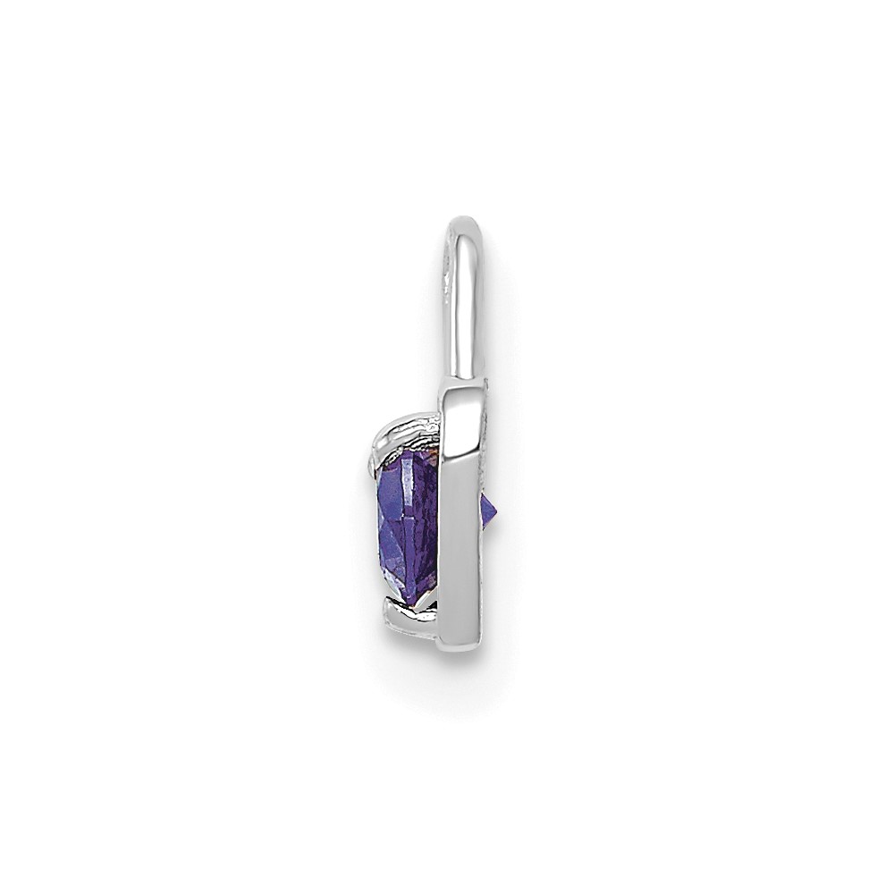 14k White Gold June Synthetic Birthstone Heart Charm (M349W)