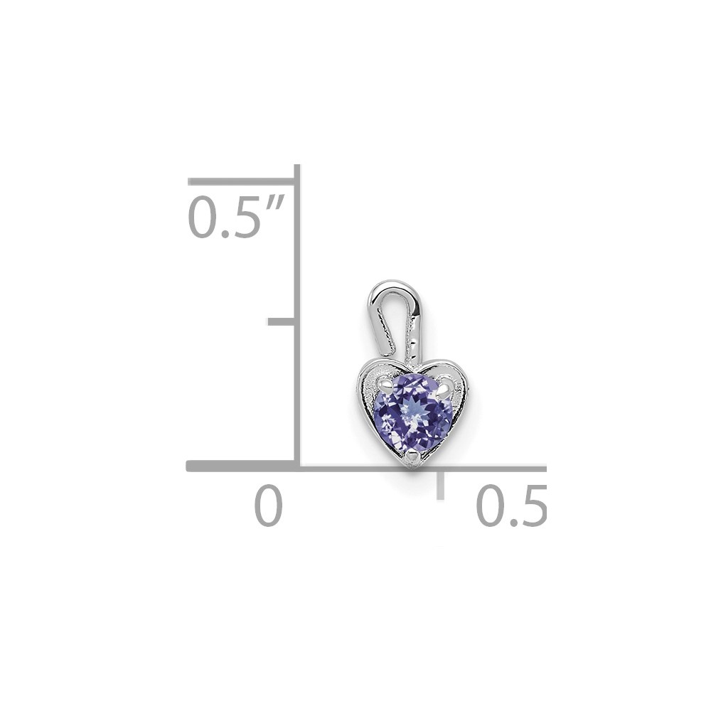 14k White Gold June Synthetic Birthstone Heart Charm (M349W)