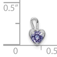 14K White Gold June Synthetic Birthstone Heart Charm view 4