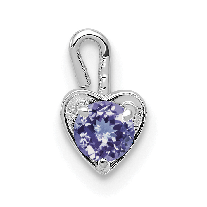14k White Gold June Synthetic Birthstone Heart Charm (M349W)