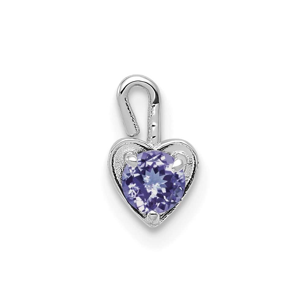 14k White Gold June Synthetic Birthstone Heart Charm (M349W)