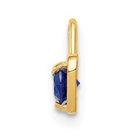 14K Yellow Gold September Synthetic Birthstone Heart Charm view 2