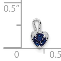 14K White Gold September Synthetic Birthstone Heart Charm view 4
