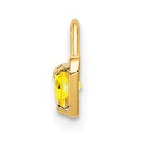 14K Yellow Gold November Synthetic Birthstone Heart Charm view 2