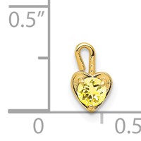 14K Yellow Gold November Synthetic Birthstone Heart Charm view 4