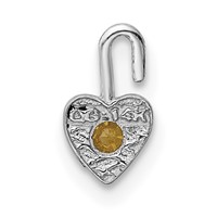 14K White Gold November Synthetic Birthstone Heart Charm view 3