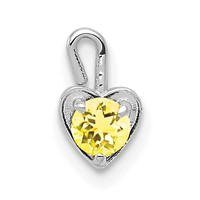14K White Gold November Synthetic Birthstone Heart Charm view 1