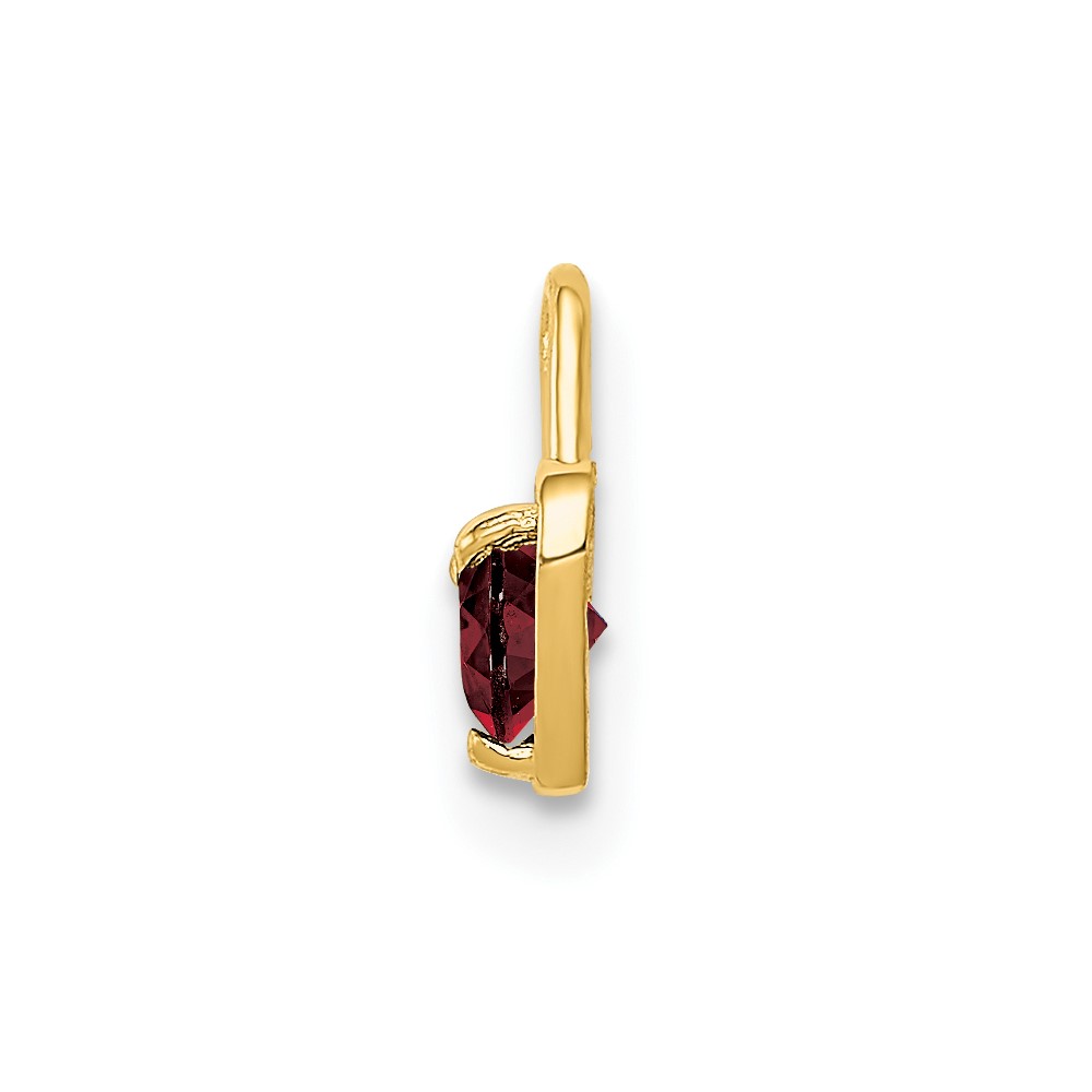 14ky July Synthetic Birthstone Heart Charm (M352)