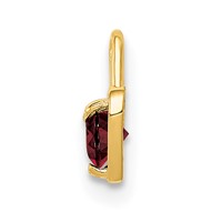 14K Yellow Gold July Synthetic Birthstone Heart Charm view 2