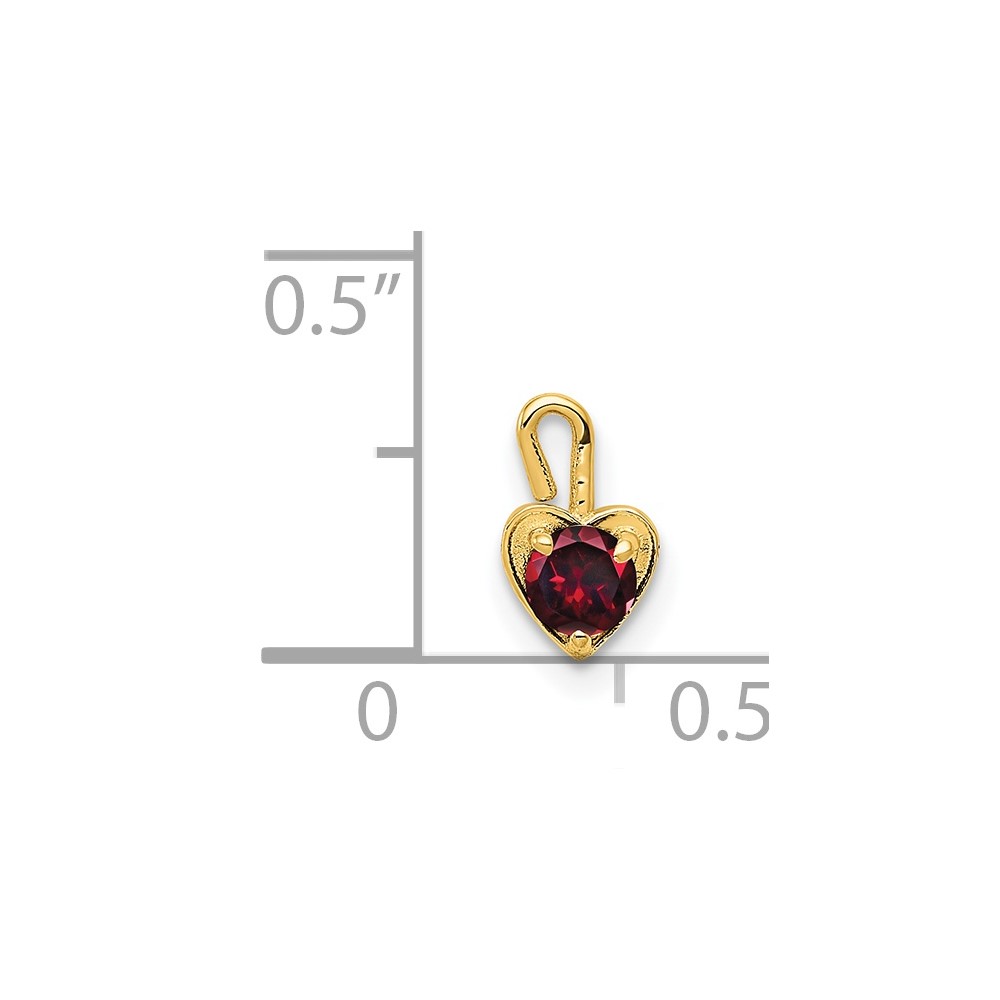 14ky July Synthetic Birthstone Heart Charm (M352)