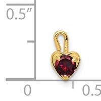14K Yellow Gold July Synthetic Birthstone Heart Charm view 4
