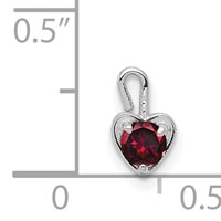 14K White Gold July Synthetic Birthstone Heart Charm view 4