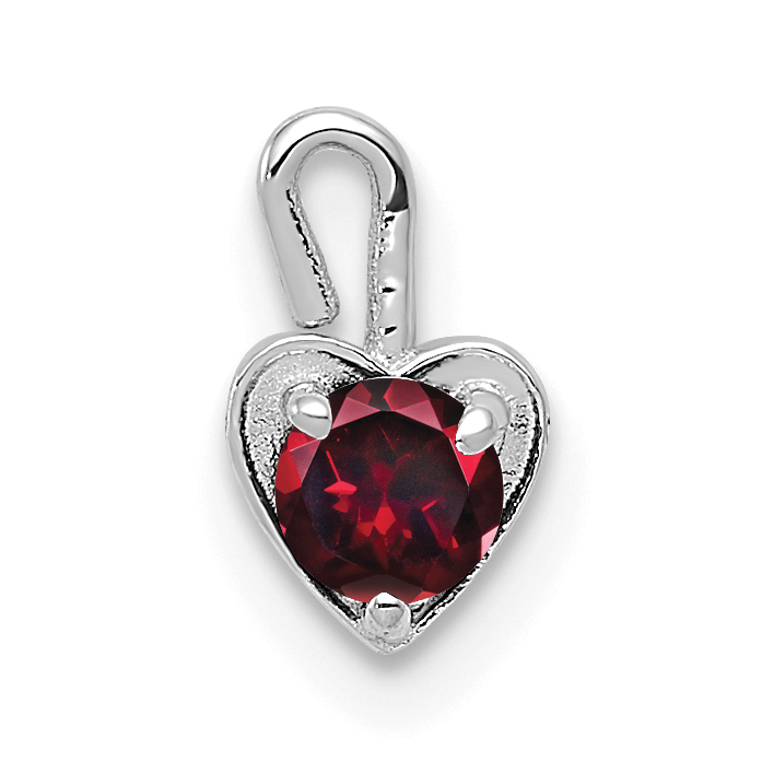 14k White Gold July Synthetic Birthstone Heart Charm (M352W)