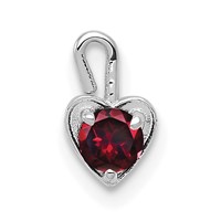 14K White Gold July Synthetic Birthstone Heart Charm view 1
