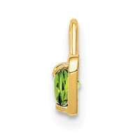 14K Yellow Gold August Synthetic Birthstone Heart Charm view 2