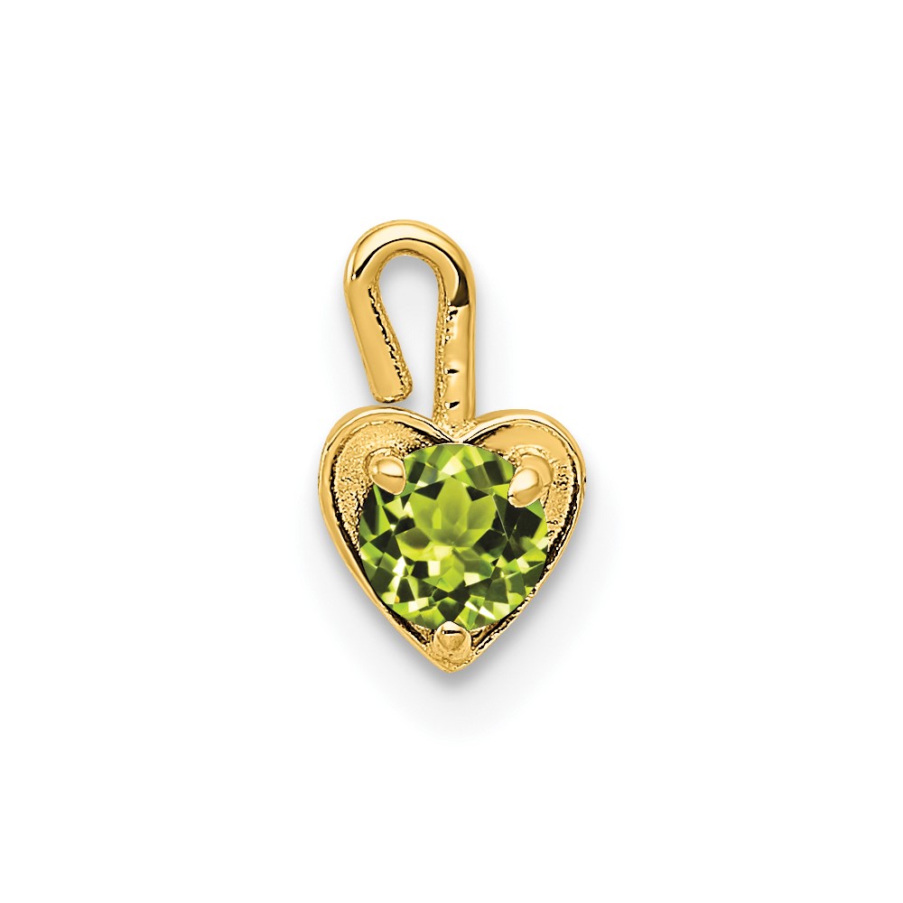 14ky August Synthetic Birthstone Heart Charm (M353)