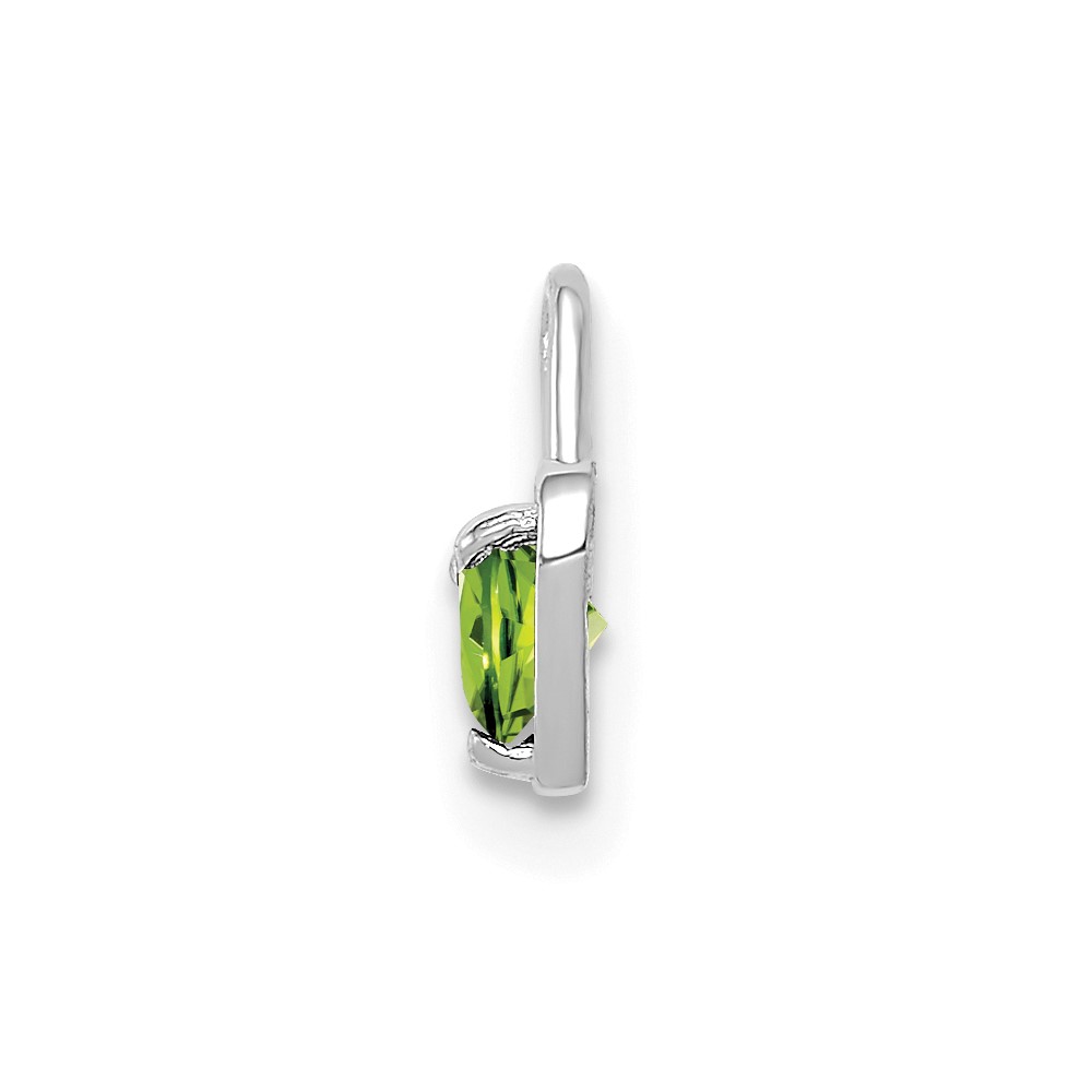 14k White Gold August Synthetic Birthstone Heart Charm (M353W)